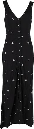 Paco Rabanne Embroidered Maxi Dress in Black Viscose