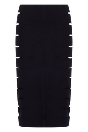 Alaia Womens Skirt, Midi With Cut-Outs, Black Viscose