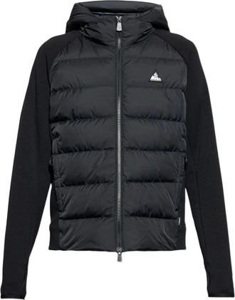 Moncler Polartec Gewatteerd Sweatshirt met Capuchon en Rits - Heren - Jassen - Zwart - Maat: XL Polyamide