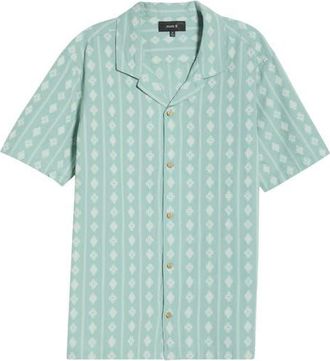 Roark Gonzo Organic Cotton Camp Shirt in Hazy Blue at Nordstrom, Size Xx-Large
