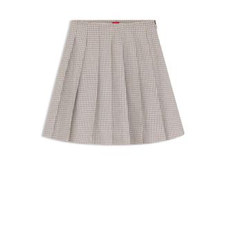 HUGO BOSS Pleated mini skirt with micro check