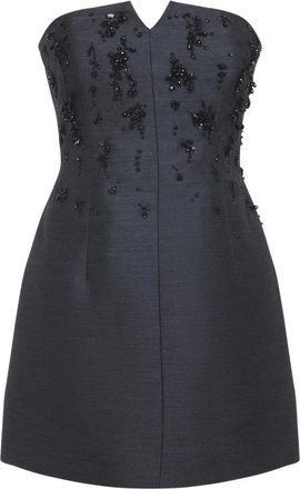Alberta Ferretti Grijze Wol-Zijde Jurk Elegante Stijl - Dames - Feestkleedjes - Grijs - S - Wol - Kleedjes