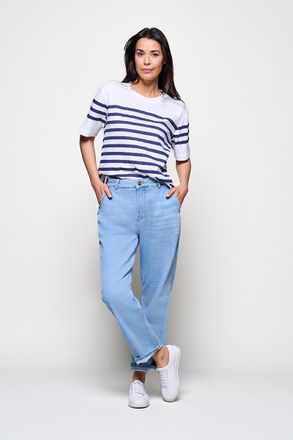Mart Visser Caroline Tensen Elba Streep T-Shirt Wit / Navy