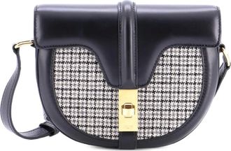 Celine Besace 16 Bag Tweed and Leather Small shoulder bag - Zwart