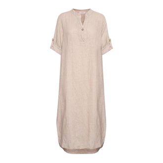 Cream Simple Caftan Dress in Crispy Sand - female - Cream - Midi Dresses - Beige - XS/S - Dresses