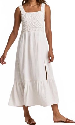 Dear John Denim Chasity Embroidery Tank Midi Dress In White