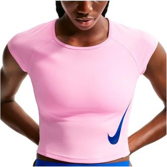 Nike Swoosh Run Dri-FIT S/S Running Top Laufshirt f&uuml;r Damen | rosa
