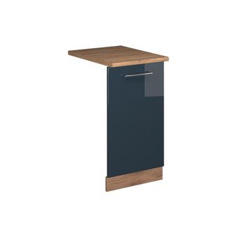 Vicco Panel Frontal Del Lavavajillas Fame-line, Azul Oscuro Alto Brillo, 45 Cm, Et Roble, Vicco