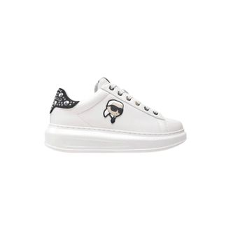 Karl Lagerfeld Schoenen, Dames, Wit, 40 EU, Leer, Kapri NFT Mirror Studs Lo