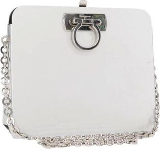 Ferragamo Pre-owned Clutches, female, Gray, Size: ONE SIZE Pre-owned Stainless Steel Shoulder Bag