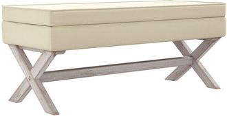 vidaXL Taburete con almacenaje lino 110x45x49 cm vidaXL