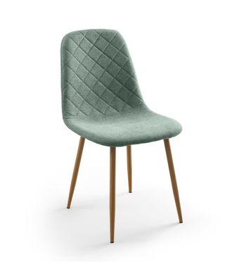 Home Heavenly Pack 4 sillas tapizadas en tela verde patas color roble