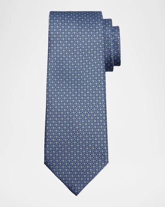 Stefano Ricci Men & apos;s Micro-Alternating Geometric Silk Tie