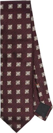 Ermenegildo Zegna Cravatta con effetto jacquard - Rosso