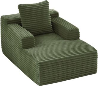 Urban Meuble Butaca lounge de terciopelo de pana verde