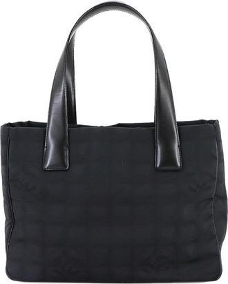 Chanel Black Nylon Jacquard Leather Tote Bag (Pre-Owned)