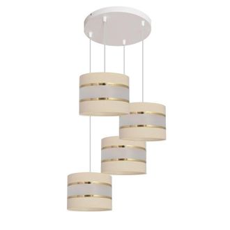 Netlighting Helen Cluster Pendant Ceiling Light Ecru Gold White 35cm in Beige