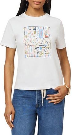 Scotch & Soda Geometric Embroidered Cotton T-Shirt in Sugar Swizzle Pigmen at Nordstrom Rack, Size X-Large