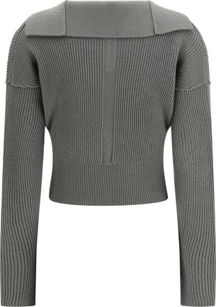 Rick Owens Womens Euca Virgin Wool Sweater With V Neck Fleece Ovis Aries