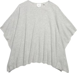 Vince Capes, female, Gray, Size: ONE SIZE Reverse-Jersey Cashmere Boat-Neck Poncho