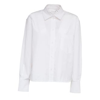 Victoria Beckham Shirts, female, White, Size: S Cropped Collar Shirt
