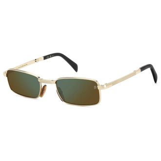 Eyewear by David Beckham Gold Black/Green Mirrored Sunglasses