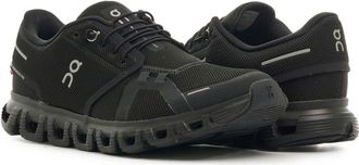 On Running Mens Sneakers Cloud 6 Black Recycled Polyester Trainers