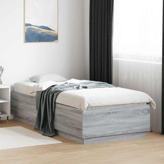 vidaXL Estructura De Cama Madera De Ingenier&iacute;a Gris Sonoma 100x200 Cm Vidaxl