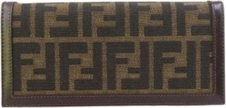 Fendi Pre-owned Wallets, female, Brown, Size: ONE SIZE Pre-owned Canvas Wallet