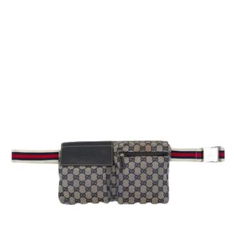 Gucci Pre-owned Canvas Belt Bag - Dames - Pre-owned - Beige - Maat: ONE Size Leer