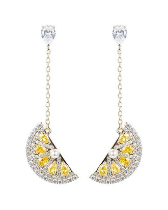 Eyecandy LA Eye Candy La Lemon Fresh Cz Crystal Drop Earring
