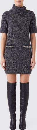 Liu Jo Mini abito in maglia a collo alto con maniche corte e strass