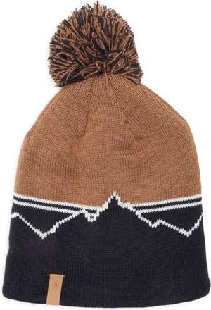 Rainforest Mountain Stripe Pom Beanie in Toffee Hthr/Navy Combo at Nordstrom Rack