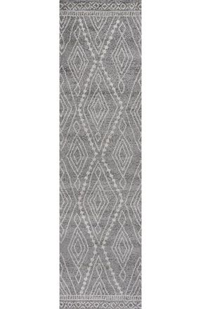 Jonathan Y Designs Rih Moroccan Style Diamond Area Rug in Gray/ivory at Nordstrom, Size 3Ft 0In X 5Ft 0In