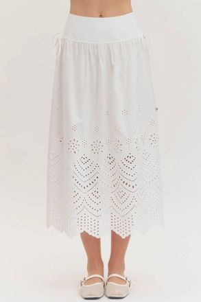 Entro Lulu Midi Skirt In Off White