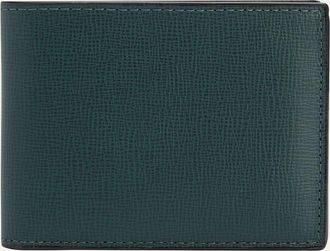 Valextra Mens Leather V-Cut Bifold Wallet