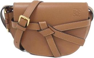 Loewe Pre-owned Cross Body Bags, female, Brown, Size: ONE SIZE Pre-owned Calfskin Shoulder Bag