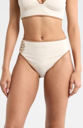 Sanctuary High Waist Bikini Bottoms in White Sand at Nordstrom, Size X-Small