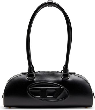 Diesel 1DR Dome - Elongated bowling bag in leather - Shoulder Bags - Woman - Black
