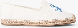 Tommy Hilfiger Womens Script Monogram Canvas Espadrille - White - US 6.5 / EU 37