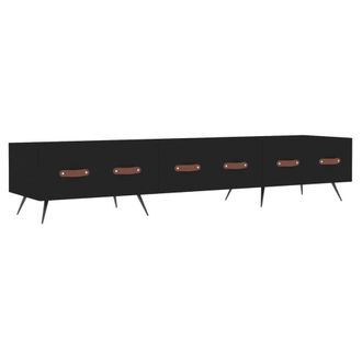 Berkfield Home TV Cabinet Black 150x36x30 cm Engineered Wood | Size: 150 x 36 x 30 cm