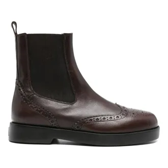 AGL Chelsea Boots, female, Brown, Size: 7 1/2 US Andrea Beat Brogue Boots