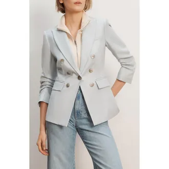 Veronica Beard Tomi Cotton Blend Dickey Jacket in River Mist at Nordstrom, Size 14