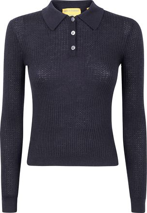 Guest In Residence Long Sleeves Shrunken Cashmere Polo Shirt