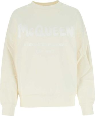 Alexander McQueen Ivory cotton oversize sweatshirt