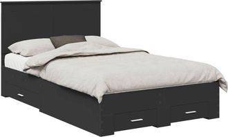 vidaXL Estructura De Cama Negro 135 X 190 Cm Madera De Ingenier&iacute;a Vidaxl