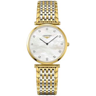 Longines La Grande Classique Quartz Diamond Dial Two-Tone Steel Womens Watch L4.709.2.88.7