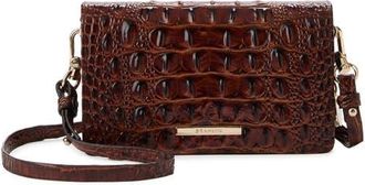 Brahmin Minuette Croc Embossed Leather Crossbody Bag in Pecan at Nordstrom