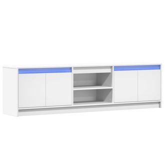 vidaXL Mueble De Tv Con Led Madera De Ingenier&iacute;a Blanco 180x34x50 Cm Vidaxl