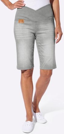 Casual Looks Jeansbermudas CASUAL LOOKS, Damen, Gr. 36, Normalgr&ouml;ssen, light grau, denim, 81% Baumwolle, 17% Polyester, 2% Elasthan, unifarben, kurz, Jeans Jeansbe